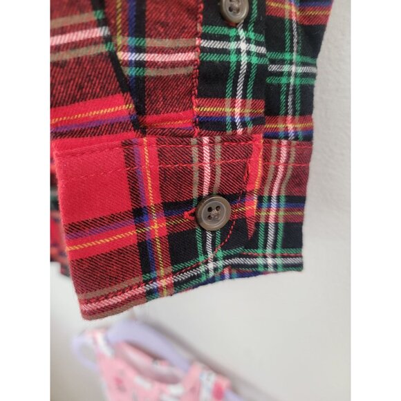 Cat & Jack Boys Red Plaid Flannel Button-Down Shirt XS 4/5 - Picture 3 of 5